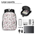 thumbnail image 4 of Uemuo Rose Flowers Printed Durable 17-inch Student Backpack - Lightweight, Waterproof, Adjustable Straps, Ideal for School, Work, Travel, 4 of 5