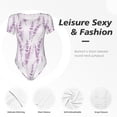 thumbnail image 5 of Picia Lavender Flowers Womens One Piece Swimsuits Modest Tummy Control Bathing Suits Lace Up Slimming Swim Suit-XX-Large, 5 of 9