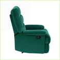 thumbnail image 7 of Recliners, Modern Solid Wood Reclining Chair with Square Tufted Back | Tab Pull Recline | Green | Velvet, 7 of 7