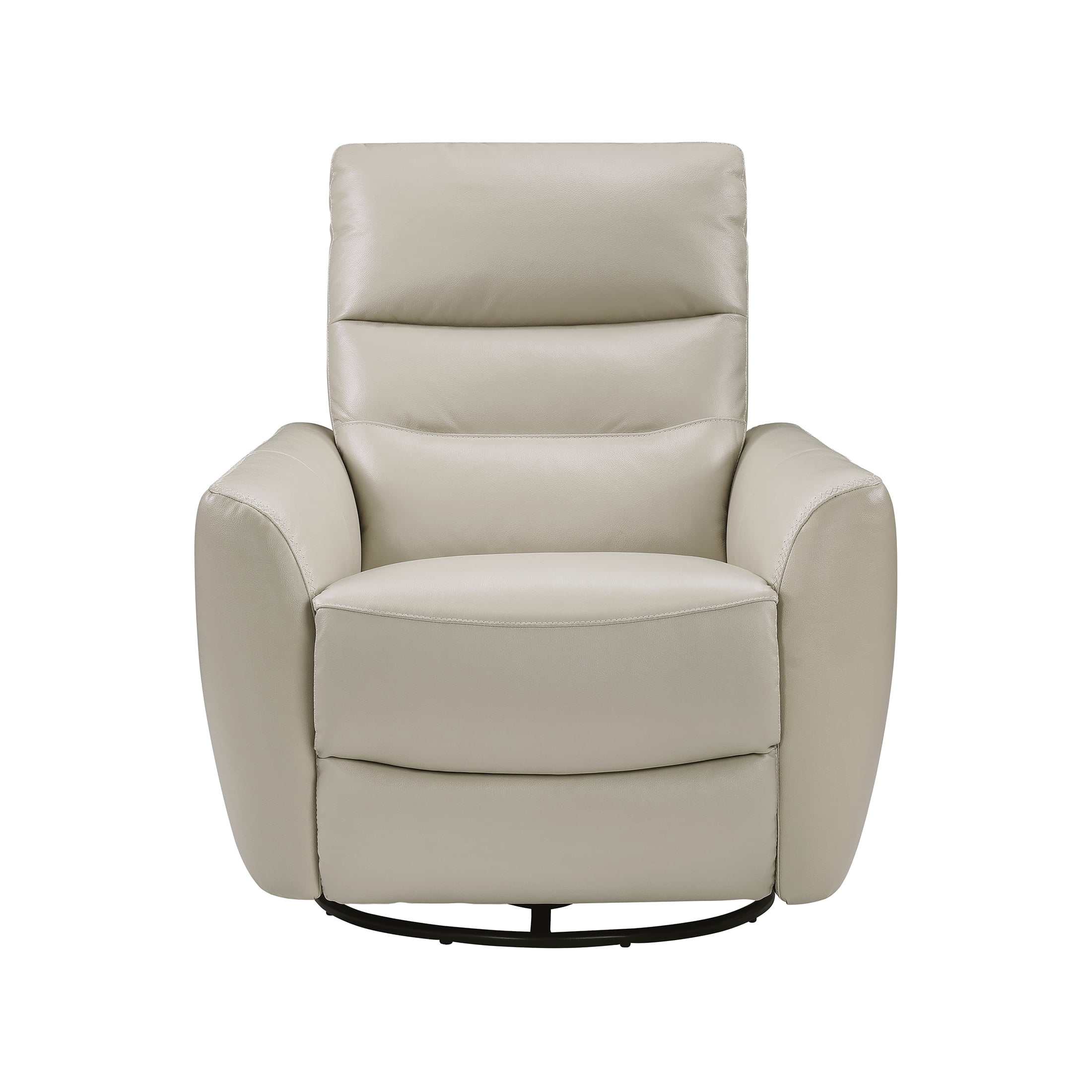 OakvillePark Ashwyn Bay Leather Match Swivel Glider Reclining Chair, Taupe