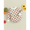 thumbnail image 3 of FOCUSNORM Combinaison Décontractée pour Bébés Garçons Automne Manches Longues Col Rond Imprimé Sun Pumpkin à Carreaux, 3 of 7