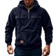 thumbnail image 4 of MHFRRA Sudadera Informal con Capucha y Mangas Raglán de Pana para Hombre, con Bolsillos con Cremallera, para Uso Diario En Otoño E Invierno Marina de guerra, 4 of 4