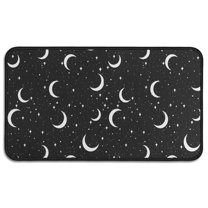 Black Moon Star Pattern Door Rugs,Washable Non Slip Door Mats Indoor,Decorative Door Mats,Entry Mat Indoor for Entrance,Bedroom,Kitchen,Bathroom,30"x17"