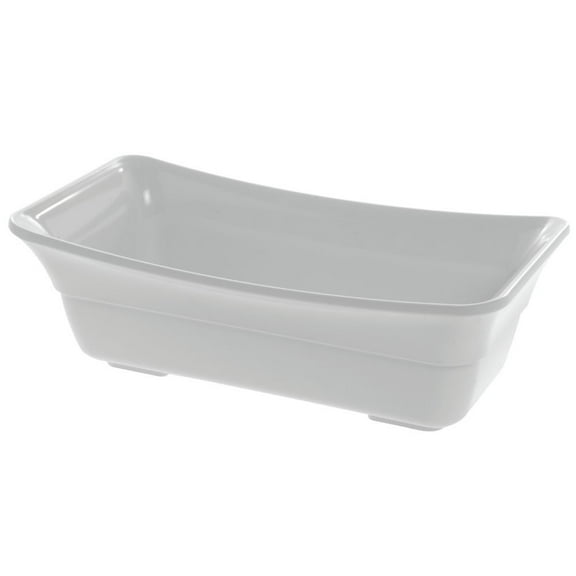 HUBERT® Serving Bowl Display Bowl 1/3 Size White Melamine Curveware Pan - 6 1/4" L x 12" W x 4" D