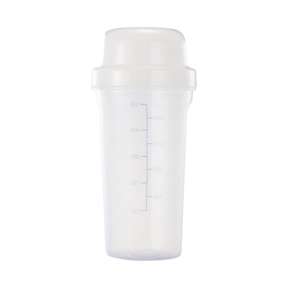 20 Oz Protein Shaker Bottle Gym Blender Cup Leak-Proof Plastic Drinkware With Clear Measurement Lines White
