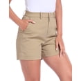 thumbnail image 4 of HDE Women's Twill Chino Shorts 5" Inseam Tailored High Waisted Stretch Short Khaki - XXL, 4 of 7