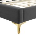 thumbnail image 6 of Platform Bed Frame, Full Size, Velvet, Dark Grey Gray, Modern Contemporary Urban Design, Bedroom Master Guest Suite, 6 of 10
