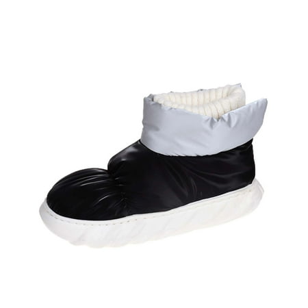 

Winter Boots For Women Boots Women Down Cloth Snow Boots Women s Winter High Top Cotton Shoes Wool Seam Color Contrast Integrated Plush Thickened Thermal Short Boots Black