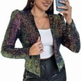 thumbnail image 2 of Veste Blazer à Imprimé Guépard pour Femme, Veste Léopard à Manches Longues, Veston de Travail Coloré TG, 2 of 9