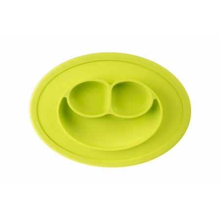 Bibiroo Silicone Baby/Toddler Divided Bowl, Suction Plate, Placemat, BPA-Free (Lime)