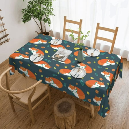 

Tablecloth Funny Fox Pattern Paw Print Table Cloth For Rectangle Tables Waterproof Resistant Picnic Table Covers For Kitchen Dining/Party(54x72in)