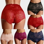 Female Sexy Panties See-through Lace Middle-Waisted Seamless Large String Plus Size Women Underwear Briefs M-XXXL