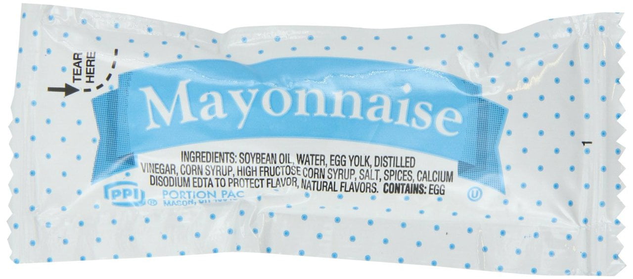 500 PACKS Portion Pack Mayonnaise, 0.42Ounce Single Serve Packages