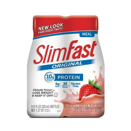 SlimFast Original Ready-to-Drink Shake, Strawberries & Cream (Pack of 2)