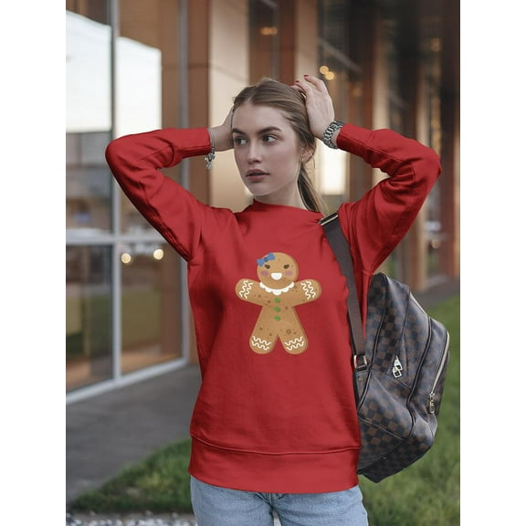 Gingerbread Woman Cartoon Sweatshirt Women's -GoatDeals Designs