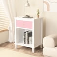thumbnail image 5 of Nightstand with Storage, White+Pink / High - Quality MDF, Good for Bedroom Decor, 5 of 5