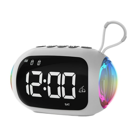 Elodie Digital Alarm Clock Desk Clock Speaker Speaker 12 24 Hour Conversion LED Digital White