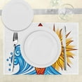 thumbnail image 3 of Ambesonne Ride the Wave Place Mats Set of 4, Ocean Wave Sun, Standard Size, Vermilion Yellow Blue, 3 of 6