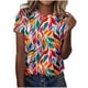 thumbnail image 2 of Puntoco Liquidación de blusas cortas para mujer Blusas estampadas de moda para mujer Camiseta de manga corta Cuello redondo, 2 of 4