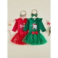 thumbnail image 3 of Loicainy Infant Baby Girl Christmas Outfit 3 6 9 12 18 Months Long Sleeve Romper Tulle Skirt Headband Clothes Set, 3 of 9