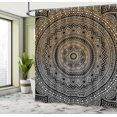 thumbnail image 4 of Ambesonne Mandala Shower Curtain, Native East Folk Art Floral, 69"Wx70"L, Dark Grey, 4 of 4
