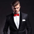 thumbnail image 4 of Joefnel Men Solid Color Bowtie Necktie Tuxedo Wedding Party Adjustable Bow Tie, 4 of 5