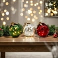 thumbnail image 4 of 3pcs Christmas Decorations - Elegant Shatterproof Glass Sphere for Festive Holiday – Battery-Powered LED Lights, Assorted Designs & Sparkling Finishes, Versatile Decor, 4 of 6