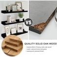 thumbnail image 5 of ak Floating Shelves 36 Inch Picture Ledge Shelf Set of 2, Rustic Wall Storage Shelves with Lip, Kids Bookshelf, Photo & Picture Ledge Shelves for Bedroom, Living Room, Kitchen (Oak Wood)，Black, 5 of 11