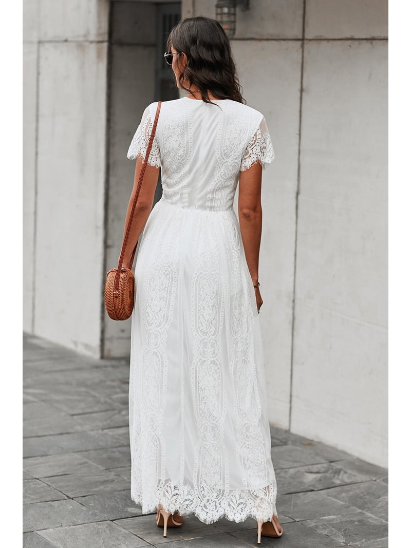 american apparel white lace dress Already Know Lace Maxi Dress main image 0