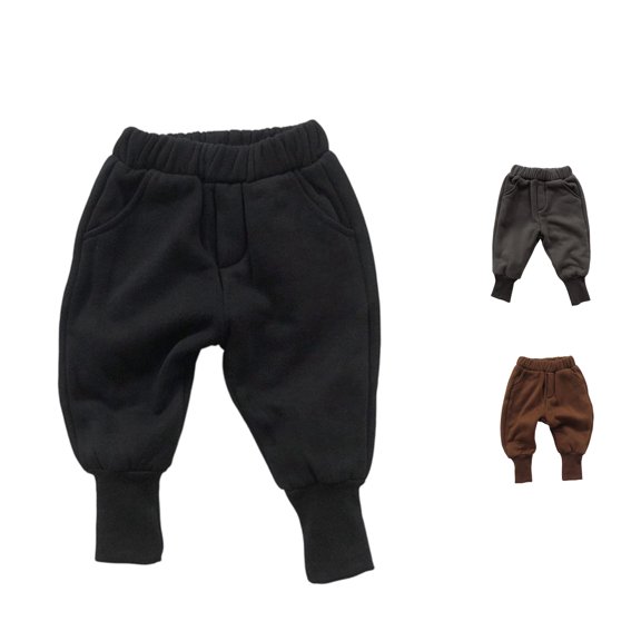XAOFW Cozy Joggers Pants For Boys Girls Outdoor Winter Knit Trousers With Elastic Waist Everyday Wear Pants Stylish Bottoms 2-3 Years