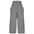 thumbnail image 5 of Daiosportswear Woman 3/4 Sleeve Vacationset Button V-Neck Loose Irregular Top and Split Wide Leg Trousers Suit,2 Piece Sets for Women Gray S(S), 5 of 9