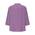 thumbnail image 5 of Tops for Women Trendy Solid Blouse Women Satin Top plus Size Camisole Pack Thermal Turtleneck Dressy Top Extra Long T Shirts Summer Shirt Woman Tight Shirts Designer Tees Popover Tunic Wo Purple 2XL, 5 of 5