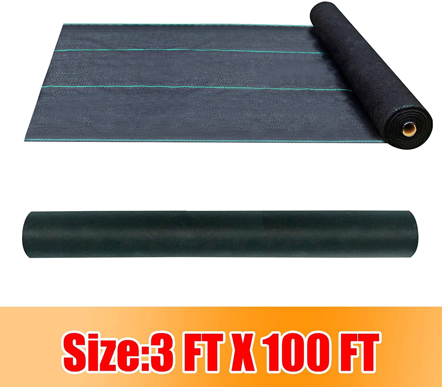 Bibana 3FTx100FT Weed Barrier Fabric 5oz Premium Garden Landscape Fabric Heavy Duty & Easy Setup Ground Cover for Yard,Garden,Flower Bed,Outdoor Project