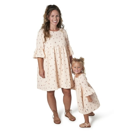 Baby Girls Light Pink Daisies Gauze Dress