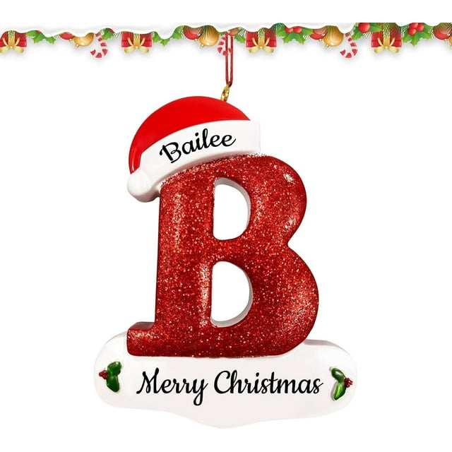 Adornos navideños de resina personalizados, colgante de árbol de Navidad con nombre DIY, colgante de letra navideña con texto personalizado, personaliza tus adornos navideños con el nombre de tu famil