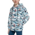 thumbnail image 2 of Kdxio Boat In Ocean Pattern Boys Athletic Unisex Boys Girls Hoodie with Pocket Sweatshirts-Small, 2 of 6