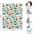 thumbnail image 4 of White Cartoon Dinosaurs Volcanoes Pattern Blanket,Comfortable Soft Flannel Throw Blanket,All Season,Warm Lightweight Blankets for Sofa Bed Couch Living Room Chair,30"x40", 4 of 4