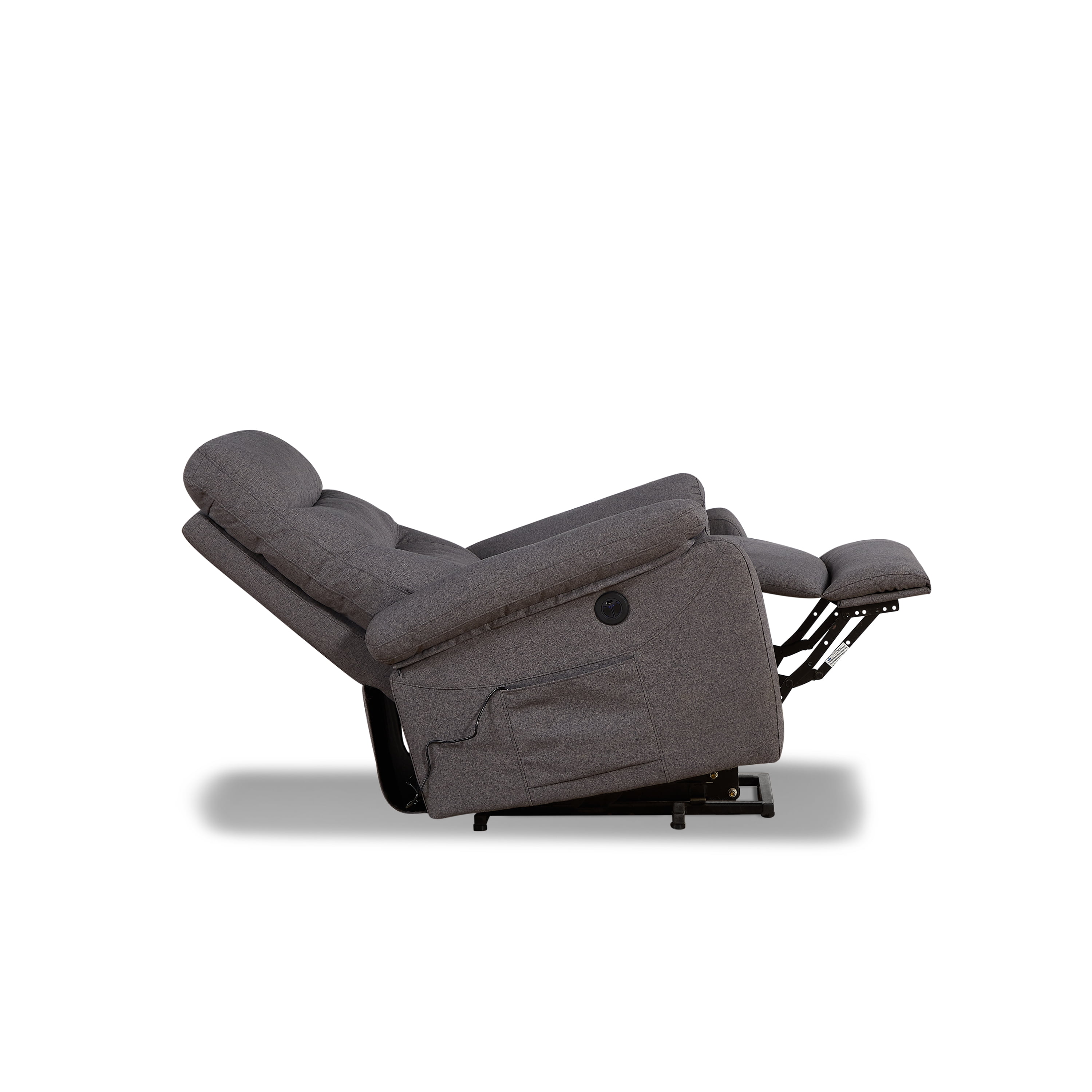 Contemporary Lift Chair Recliner with Grey Fabric Upholstery