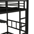 thumbnail image 6 of YIYADO Full over Twin Bunk Bed with Built-in Wardrobe & Trundle, Space Saving Metal Bunk Bed with Foldable Desk & Noise Reduction, Black, 6 of 7