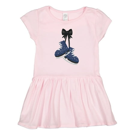 

Inktastic Ice Skates Ice Skating Stars Gift Toddler Girl Dress