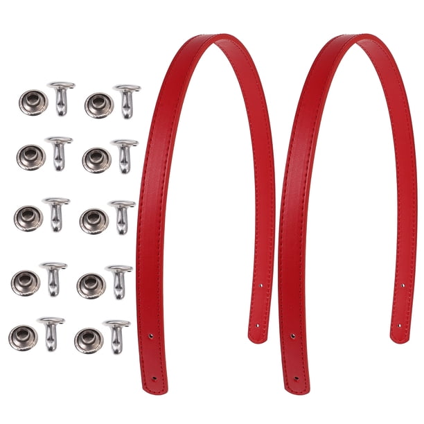 EeaseMX Juego de 2 asas de cuero para bolsos, correas de repuesto para bolsos, cinturones con remaches