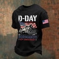 thumbnail image 2 of SONXAHE Men's D-Day Graphic T-Shirt Vintage Military Commemoration Short Sleeve Patriotic Casual Tee, 2 of 3