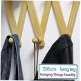 thumbnail image 5 of Natural Wood Coat Rack Wall Mounted Expandable Accordion Peg Hanger Hat Closet Hook Expanding Door, 5 of 5