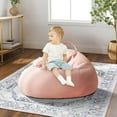 thumbnail image 6 of CSSAD 27.5in Bean Bag Chair with FILLER, BeanBag Chairs for Teens and Adults, Living Room Furniture Couch Soft Velvet Sofa Cover, Large Round Lazy Sofa, Pink, 6 of 6