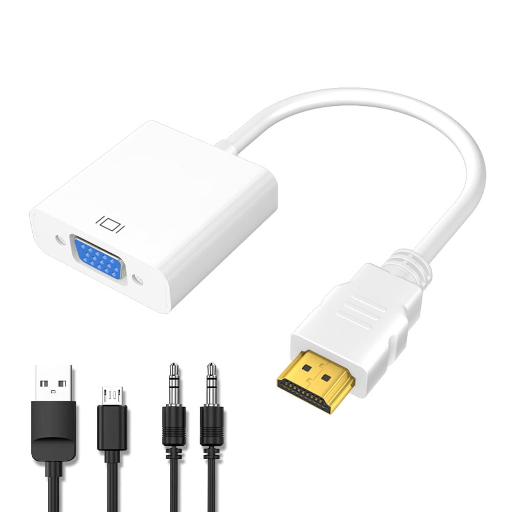 RAINB HDMI to VGA Adapter 1080P Converter with 3.5mm Audio Jack and USB