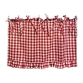 thumbnail image 3 of Handmade Linen Oven Skirt with Ribbon Ties, Premium Kitchen Curtain No Drill Invisible Mounting, Decorative Cabinet Cover for Sink Dishwasher Laundry Room Ruffled Design, 3 of 7