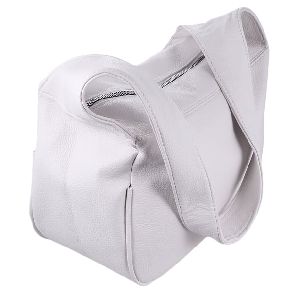bolso de mano para mujer, combinable con todo, de gran capacidad, para compras, de hombro, sencillo, para viajes, compras al aire libre (blanco)