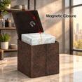 Square Tissue Box Cover, Brown Grape Pattern, PU Leather and MDF Holder ...