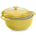 thumbnail image 1 of Best Choice Products Horno holandés redondo de hierro fundido esmaltado de 6 cuartos de galón, estilo familiar, resistente, utensilios de cocina pre-sazonados para el hogar, cocina, comedor, horno, se, 1 of 7