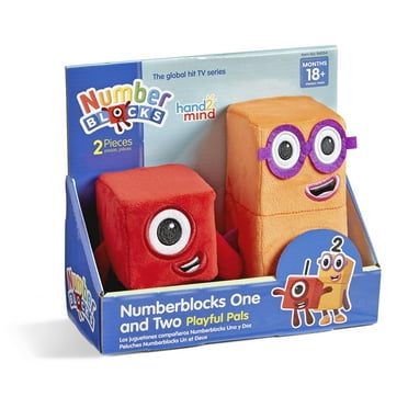 hand2mind Numberblocks® One and Two Playful Pals 5" and 8" Plush Toys, (2 Pieces)